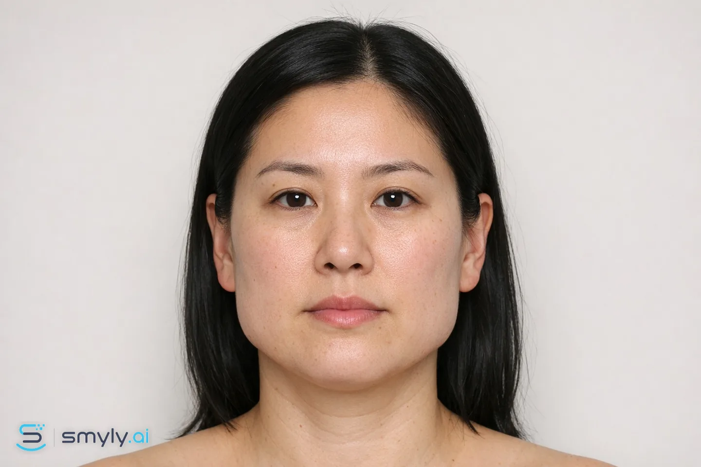 Before: sample face before facial slimming (masseter)